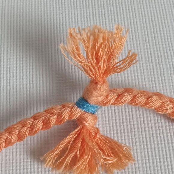 Handmade One Size Blue & Orange Adjustable Sliding Knot Octopus Design Bracelet - Picture 6 of 8
